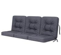 Bjird Coussins pour Bancs de Jardin - Coussins Assise & Dossier Souples - Chaise Longue, Banc de Jardin, Balancelle, Sol - Imperméables, Motif Matelassé, Sangles d'attache - 110x150 cm - Bleu Marine