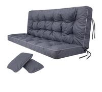 Bjird Coussins pour Bancs de Jardin - Coussins Assise & Dossier Souples - Chaise Longue, Banc de Jardin, Balancelle, Sol - Imperméables, Motif Matelassé, Sangles d'attache - 100 cm Bleu Marine
