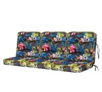 Bjird - Coussins pour Bancs de Jardin - Feuilles Colorées, 3 x 50 cm - Coussins Assise & Dossier Souples