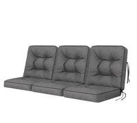 Bjird - Coussins pour Bancs de Jardin - Graphite, 3 x 50 cm - Coussins Assise & Dossier Souples