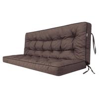 Bjird - Coussins pour Bancs de Jardin - Marron foncé, 120 cm - Coussins Assise & Dossier Souples