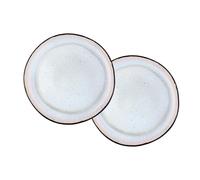 BJÖRN IRIS Lot de 2 plateaux de service blanc ivoire - Ø 32 cm