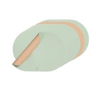 BJÖRN Lot de 6 sets de table ovales réversibles en cuir recyclé - Rose pâle et vert pâle