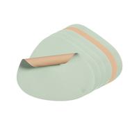 BJÖRN Lot de 6 sets de table réversibles incurvés en cuir recyclé - Rose pâle et vert pâle