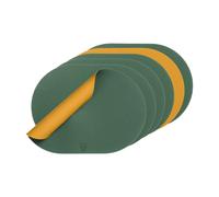 BJÖRN Lot de 6 sets de table réversibles ovales en cuir recyclé - Jaune moutarde et vert sapin