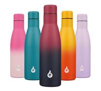 BJPKPK Acier Inoxydable Bouteille 500 ml Isotherme avec Poignée et Paille Couvercle-Sans BPA-Anti-fuite avec Poignée Portable-étanche Gourde Isotherme, Rouge Noir Charmant
