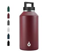 BJPKPK Bouteille d'eau isotherme de 1,9 l - Passe au lave-vaisselle - Bouteille d'eau avec poignée - Anti-fuite - Sans BPA - Grande bouteille d'eau en acier inoxydable pour le sport - Rouge brique