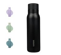 BJPKPK Bouteille d'eau isotherme réutilisable en acier inoxydable, 620 ml, double paroi étanche, garde les boissons froides et chaudes, noir