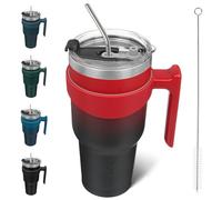 BJPKPK Gobelet isotherme avec poignée en acier inoxydable avec couvercle et paille, 1200 ml tasses à café de voyage pour, Lune de sang