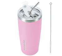 BJPKPK Gobelet isotherme en acier inoxydable de 900 ml avec couvercles et pailles, Rose clair