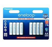 Panasonic eneloop, pile Ni-MH prête à l'emploi, AA Mignon, pack de 8, min. 1900 mAh, 2100 cycles de charge, aux performances élevées et avec une faible autodécharge, pile rechargeable