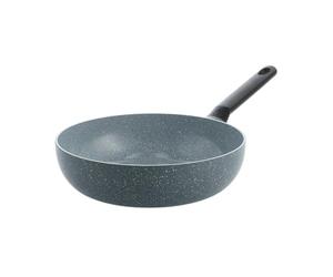 BK Blue Label Wok anti-adhésif en granit et céramique Ø 28 cm/3,7 l, sans PFAS, revêtement anti-adhésif, passe au four jusqu'à 160 °C, passe au lave-vaisselle, chauffage rapide, poignées froides, bleu