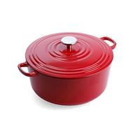 BK BOUR cocotte 28 cm 6,7 L fonte émaillée, compatible induction, compatible four jusqu’à 220 °C, compatible lave-vaisselle, avec couvercle