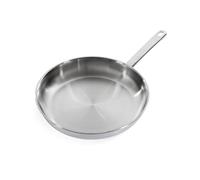BK Bright Poêle à Frire en Acier Inox de 28 cm, Extérieur Poli, Manche Froide, Cuisson Professionnelle, Induction, Va au Four jusqu'à 230°C, Ustensiles en Métal, Lavable au Lave-Vaisselle, Argent