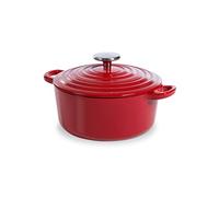 BK Cookware Cocotte en Fonte Émaillée avec Couvercle, adapté à tous les types de cuisinières, induction et four, 20cm / 2.5L, Rouge piment