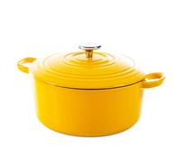 BK Cookware Cocotte en Fonte Émaillée avec Couvercle, adapté à tous les types de cuisinières, induction et four, 28 cm / 6.7L, Jaune Ensoleillé