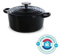 BK Ustensiles de cuisine H6071.520 BK Bourgogne : cocotte ronde en fonte - 20 cm - 2,5 l - revêtement en émail - couvercle avec anneaux
