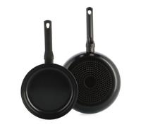 BK Enjoy Lot de 2 poêles antiadhésives en céramique Ø 24/28 cm Sans PFAS Poêle à induction Passe au four jusqu'à 160 °C Passe au lave-vaisselle Chauffage rapide Poignées Cool Touch Noir