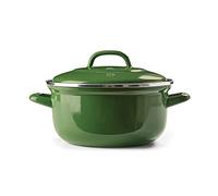 BK Indigo Cocotte Ronde Allemande Emaillée Héritage Néerlandaise avec Couvercle avec Revêtement Antiadhésif en Céramique Sans PFAS, 24 cm/4.2 Litre, Induction, Lavable au Lave-Vaisselle, Au Four, Vert