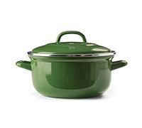 BK Indigo Cocotte Ronde Allemande Emaillée Héritage Néerlandaise avec Couvercle avec Revêtement Antiadhésif en Céramique Sans PFAS, 26 cm/5.2 Litre, Induction, Lavable au Lave-Vaisselle, Au Four, Vert