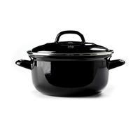 BK Indigo Cocotte Ronde Allemande Emaillée Héritage Néerlandaise avec Couvercle avec Revêtement Antiadhésif en Céramique Sans PFAS, 26 cm/5.2 Litre, Induction, Lavable au Lave-Vaisselle, Au Four, Noir