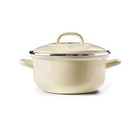 BK Indigo Cocotte Ronde Allemande Emaillée Héritage Néerlandaise avec Couvercle avec Revêtement Antiadhésif en Céramique Sans PFAS, 24 cm/4.2 Litre, Induction, Va au lave-vaisselle et au four, Crème