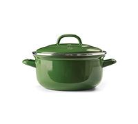 BK Indigo Cocotte Ronde Allemande Emaillée Héritage Néerlandaise avec Couvercle avec Revêtement Antiadhésif en Céramique Sans PFAS, 22 cm/3.3 Litre, Induction, Lavable au Lave-Vaisselle, Au Four, Vert