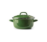 BK Indigo Cocotte Ronde Allemande Emaillée Héritage Néerlandaise avec Couvercle avec Revêtement Antiadhésif en Céramique Sans PFAS, 20 cm/2.5 Litre, Induction, Lavable au Lave-Vaisselle, Au Four, Vert