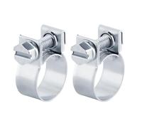 BK-PowerTCS - Lot de 2 colliers de serrage en acier W1 - Mini colliers de serrage - Colliers de serrage pour tuyau - Argenté - 22-24 mm
