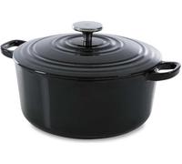 BK Ustensiles de cuisine H6071.520 BK Bourgogne : cocotte ronde en fonte - 20 cm - 2,5 l - revêtement en émail - couvercle avec anneaux