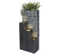 BK846 Grande fontaine avec lumières LED Fontaine de jardin avec bassins décoratifs cascade (101 x 43 x 25,5 cm)