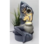 BK861 Fontaine de Jardin Avec Éclairage LED 60 cm - Aspect Granit, d'Intérieur et de Terrasse - Décoration de Jardin