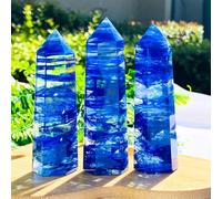 BKGWCSOR 1pc 16cm Tour de Quartz Bleu Clair Fondu Cristal Fusion Obélisque en Pierres Précieuses