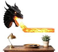 Bkljkf Étagère Flottante Organiseur Fantaisie Dragon avec Lumière | Étagère Murale Décorative pour Chambre à Coucher Pour Livres Figurines Réveil Salon Étudiant Studio Café