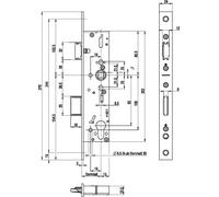 BKS Serrure de porte de secours 1826 Résistante aux chutes. 1 vantail, fonction E/EN179/1125, DM35, inox