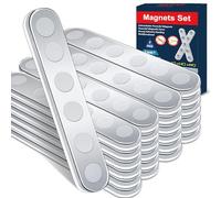 BKSAI 24Pcs Aimants Puissants Néodyme Autocollant Incassable, Aimant Plat Puissant Magnet Frigo 65x10x2mm Bande Magnétique Adhesif Polyvalent pour Maison Tableau Cuisine Garage Composants de Fixation
