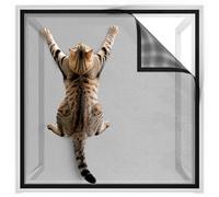 BKSAI Chat Moustiquaire Fenêtre - Filet Anti-Chat Renforcé 320g/m² Résistant Griffes Morsures - Grillage Protection Chat Anti-Fugue et Anti-Moustique - Installation Adhésive Sans Percer (130x150cm)