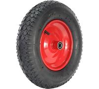 BKshop | Roue de brouette 4.00-8 - caoutchouc plein - roue gonflable - 6PR - idéal pour le jardinage - pneu de brouette - roue pour brouette - avec axe Ø20