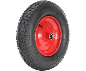 BKshop | Roue de brouette 4.00-8 - caoutchouc plein - roue gonflable - 6PR - idéal pour le jardinage - pneu de brouette - roue pour brouette - avec axe Ø20