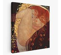 BKstuff Cadre Peinture oeuvre d'art, Reproduction sur toile entoilée Oeuvres de Gustav Klimt (Danae, Gustav Klimt, 50x50cm)