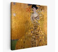 BKstuff Cadre Peinture oeuvre d'art, Reproduction sur toile entoilée Oeuvres de Gustav Klimt (La Dame en or, Gustav Klimt, 50x50cm)