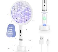BKXCHA 2 in1 Raquette Electrique Insectes, 4000V, 1800mAh, Recharge USB