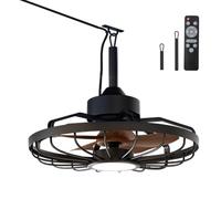 BKZO Ventilateur de plafond IP44 pour extérieur avec éclairage | 6 vitesses de ventilation, lumière à intensité variable, télécommande, convient pour terrasse, pergola