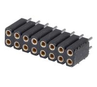 BL 2X08G7 2,54 - Barrette femelle : 8 broches, droite, RM 2,54, H : 7,0 mm