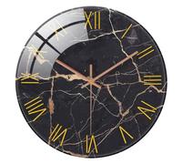 Bl087 Coque en verre trempé avec chiffres romains Noir/doré 30,5 cm