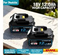 BL1860 pour makita 18V 8Ah batterie d'origine BL1830 BL1860 BL1850B batterie d'outil compatible pour meuleuse sans fil Makita 18 volts ☺ ☺ 12.0Ahx2 ChargerX1