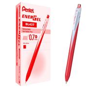 BL437, stylo-bille rétractable, pointe fine de 0,7 mm, couleur rouge, boîte de 12
