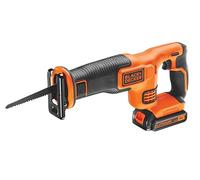 Black and Decker BDCR18 Scie alternative sans fil 18 V 1,5 Ah Li-ion, fournie avec : 1 lame, 1 batterie Li-ion 18 V 1,5 Ah et 1 chargeur.