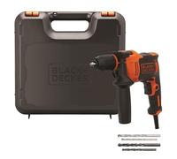 BLACK+DECKER Perceuse à percussion filaire BEH710K-QS 710 W 0-2800 tr/min coffret 4 mèches
