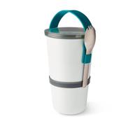 BLACK + BLUM - Boîte à Déjeuner Empilable Sans BPA - Anti-Fuite - Passe au Micro-Ondes - Fourchette en Acier Inoxydable - Design Élégant et Pratique - 900 ml - Bleu Océan